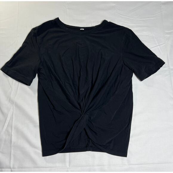 Lululemon Tee, Knotted Front, Black, Size Small - Picture 1 of 5